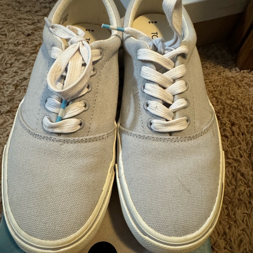 TOMS Gray Canvas Sneakers 6.5